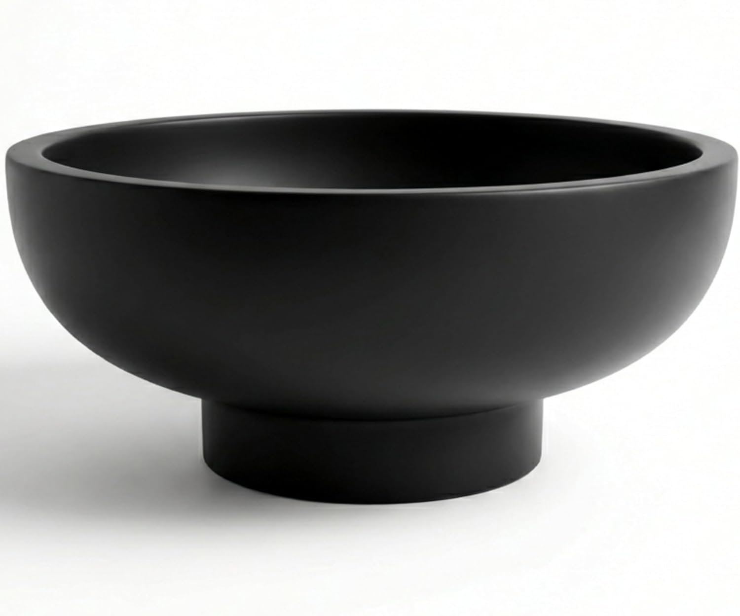 Concrete Black Decorative Bowl for Home Decor - Black Fruit Bowl - Modern Pedestal Coffee Table Bowl for Entryway Table