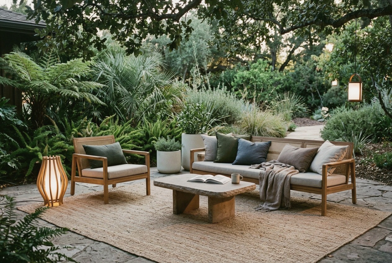 Elevated Comfort: Designing a Modern Organic Outdoor Lounge interior design inspiration