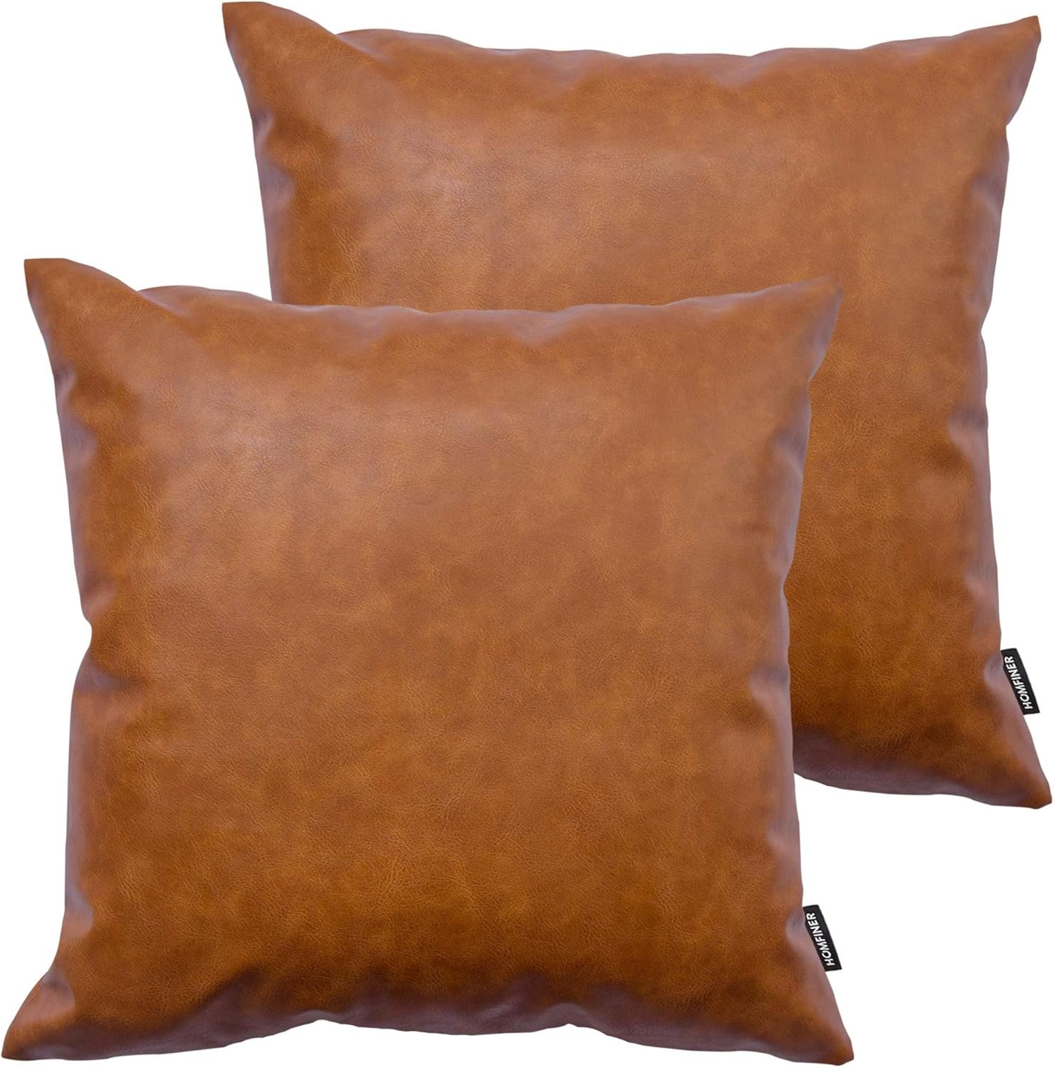 Faux Leather Throw Pillow Covers