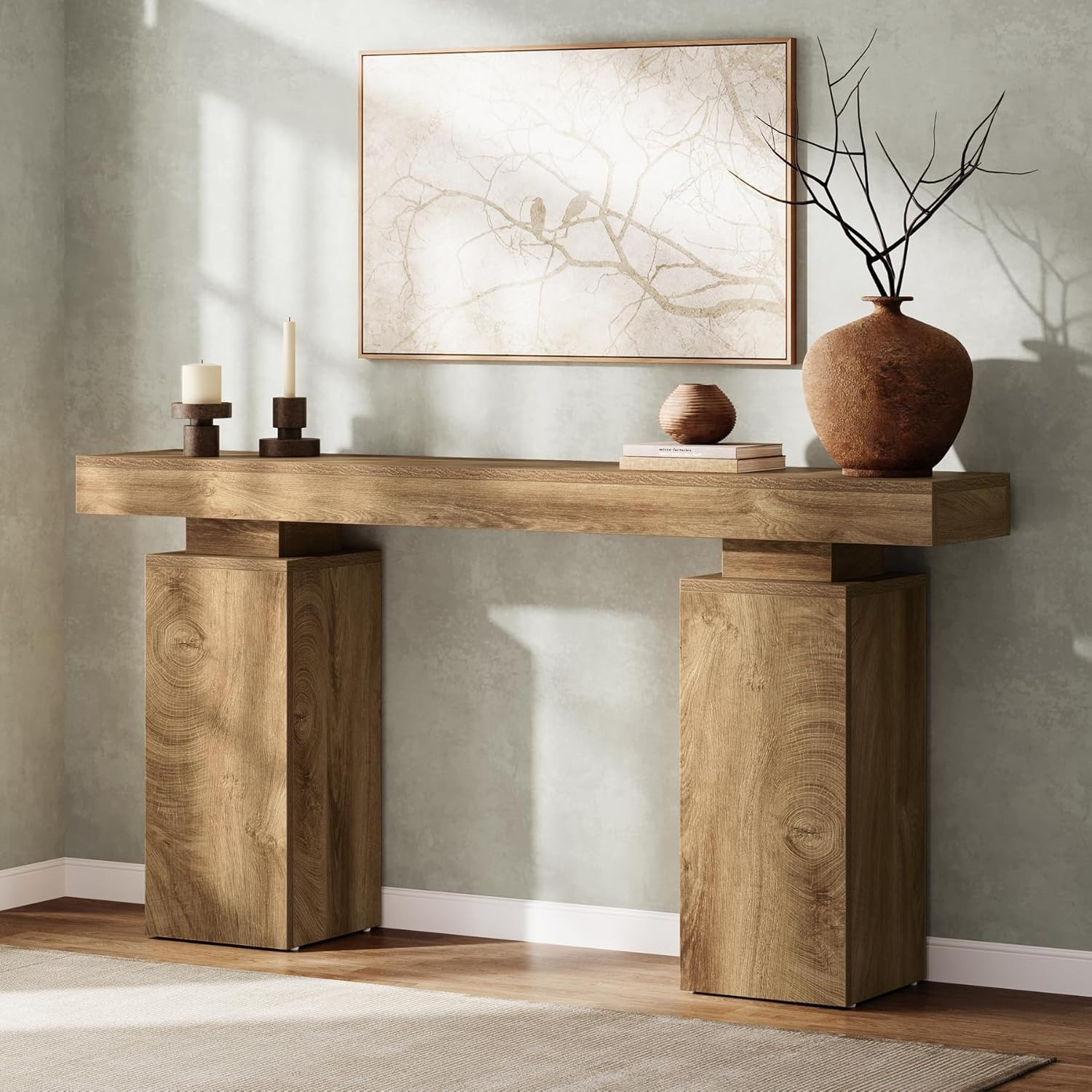 Amazon.com: Tribesigns 63-Inch Long Console Table, Farmhouse Entryway Table Behind Couch, Wooden Foyer Stand Entry Station, Modern Hallway Accent Furniture for Living Room Decor, Entrance : Home & Kitchen